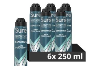 Sure Men Nonstop Protection Sensitive Deodorant Body Spray Antiperspirant 6x 250 ml (£12.25 / £10.97 with S&S)