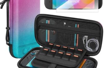 Switch 2 Carrying Case with Screen Protectors, Shockproof Travel Bag for Nintendo Console & Accessories – Pink