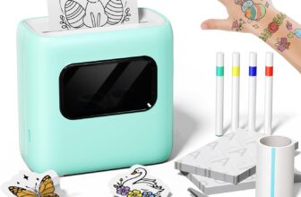 TATTMUSE Temporary Tattoos Maker for Kids, Arts and Crafts for Kids Age 5 6 7 8 9 10 with 40 Tattoo Papers & 4 Markers, Toys and Gifts for 11 12 Year Old Boys and Girls