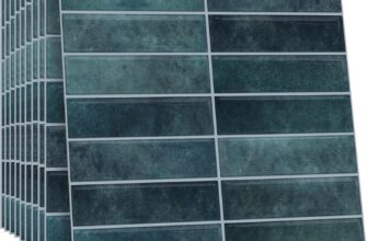 TOARTi 10 Sheets 2D Blue Green Self Adhesive Wall Tiles,1212inch Stick On Wall Tiles Kitchen Splashbacks for Walls,Tile Stickers Peel and Stick Backsplash Splashback Decals Tile