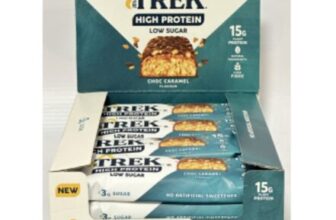 TREK High Protein Low Sugar Choc Caramel Bars 12 X 55g