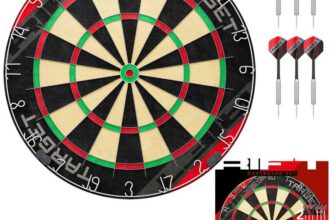 Target Darts Rift Dartboard Set Steel Tip Dart Board Staple-less Wire Includes Two Sets of 17G Darts – Sold by Target Darts / FBA