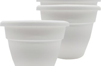The HC Companies planters, White, 8 (Pack of 4)