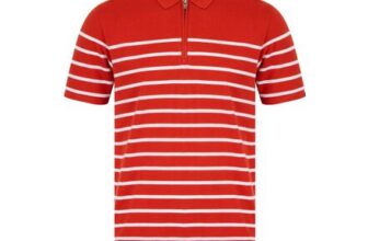 Tokyo Laundry Yarn-Dyed Stripe Cotton Pique Zip Polo Shirt