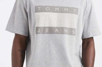 Tommy Jeans 90s distressed flag logo t-shirt in grey – men – sizes XS – XL