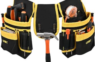 Tool Belts for Men,Heavy Duty Tool Belts with 26-Pockets,Adjustable and Detachable Tool Pouches and Belts for Electrician,Carpenter,Construction,Joiners,Plumbers,Work Tool Belt