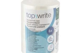 Top Write Transparent Tape, Pack Of 6, 12mm Wide & 33 Metres Long