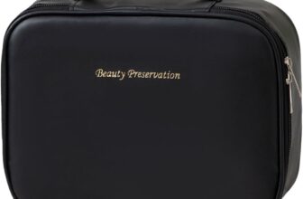 Travel Makeup Bag Large Capacity Portable Waterproof Toiletry Cosmetic Organizer for Women with Makeup Brush Organiser Adjustable Divider and Handle Travel Essentials Toiletry Bag (Black)