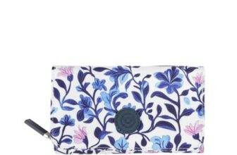 Tri-Fold Purse – White Floral