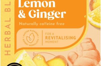 Twinings Lemon and Ginger Flavoured Tea – 80 Biodegradable Bags (Multipack of 4 x 20) Caffeine-Free Herbal Tea with Zesty Lemon and Spicy Ginger Flavor Refreshing and Soothing Beverage