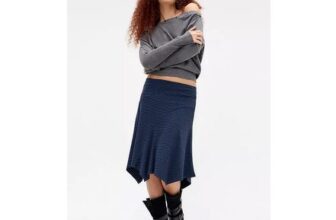 UO Andi Stripe Awkward Skirt