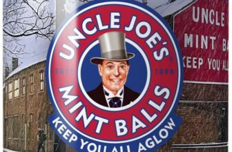 Uncle Joes Mint Balls Sweets 120g Factory Snow Tin