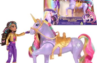Unicorn Academy, Sophia & Light Magic Wildstar with Rainbow Light-up Effects, 2 Riding Accessories, Dolls and Unicorn Toys for Girls Aged 4 and up