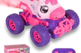 Unicorn RC Cars for Kid, Remote Control Unicorn Monster Truck for girls, RC Monster Truck Unicorn Car with Spray LED Light, Unicorns Gift Toy for Boys Kids