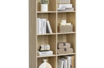VASAGLE 8-Cube Bookcase, Bookshelf, Cube Storage Unit, Wooden Bookcase