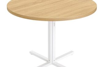 VASAGLE round Dining Table, Small Kitchen Table for 4 People, Farmhouse