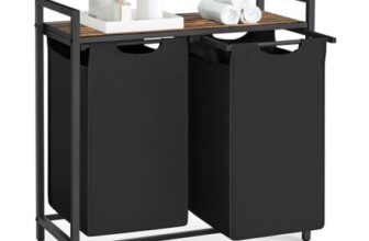 Vasagle 2-Compartment Dirty Laundry Basket with Removable Bags