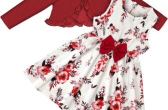 Vicloon Baby Girl Dress and Cardigan Sets, Girls Party Dress, Sleeveless Wedding Party Birthday Dresses for Toddler Girls