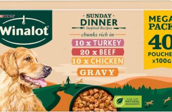 WINALOT Sunday Dinner Mixed in Gravy Wet Dog Food Pouches 40x100g