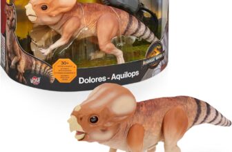 WOW STUFF Jurassic World Rebirth Dolores Deluxe Puppetronic Life-Size Interactive Baby Aquilops with 30 Sounds & Movements 39cm Long Ultra-Realistic Animatronic Dinosaur Toy Touch-Activated Ages 8