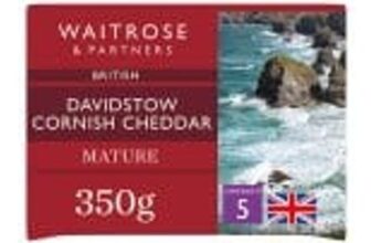 Waitrose Davidstow Cornish Mature Cheddar Cheese Strength 5 350g