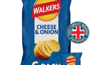 Walkers Cheese and Onion Vegetarian Multipack 6×25 g (S&S £1.21)