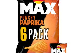 Walkers Max Punchy Paprika Multipack Crisps 6x27g – 99p / 94p S&S