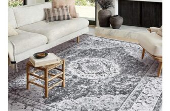 Washable Boho Floral Rug with Non-Slip Backing 200×290 Cm