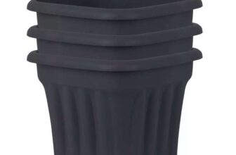Wham 40cm Square Vista Plastic Planter – Set of 3 ( Slate ) Free C&C