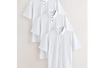 White Plain Short Sleeve Jersey Polo Shirts 3 Pack
