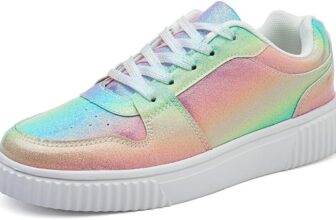 Women Classic Retro Gum Sole Fashion Sneakers Leather Low Top Tennis Shoes Anti Slip Trainers Casual Comfortable Walking Shoe