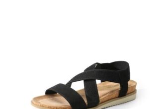 Womens Comfortable Low Wedge Sandals, Open Toe Slip on Strappy Flat Sandals