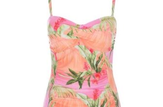 Womens Pink Sunset Tankini Top