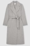 Wool-Blend Double-Breasted Blindseam Coat in Grey
