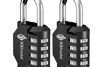 XShield 4-Digit Combination Padlock Heavy-Duty Keyless Lock with 10,000 Code Options Weather Resistant Alloy Body (Pack of 2)