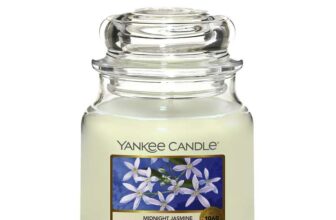 Yankee Candle Scented Candle Midnight Jasmine Medium Jar Candle Long Burning Candles: (1st Time S&S £16.71)