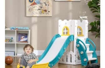 Yellow AIYAPLAY 5-in-1 Indoor Kids Slide for Toddlers