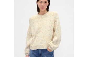 Yellow Relaxed Saddle-Sleeve Crew Neck Jumper