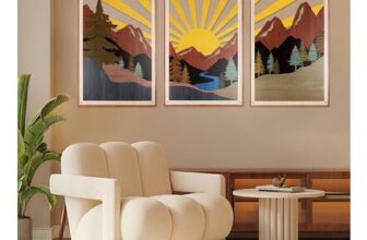 YiYa 3-Piece Mountain Metal Wall Art Set