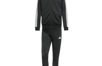 adidas Mens Basic 3-Stripes Tricot Track Suit – Black – XS