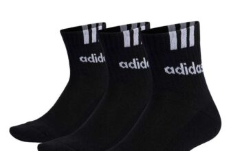 adidas Unisex Kids 3-Stripes Linear Half-Crew Cushioned Socks 3 Pairs, White/Black, size XS (2-3.5 UK)
