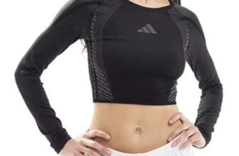 adidas Womens Training Seamless Long Sleeve Top in Black – With Code