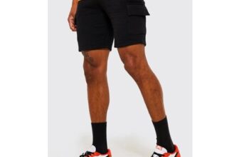 boohooMAN Slim mid Cargo Jersey Shorts