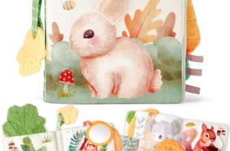 hahaland Baby Toys Baby Books 0-6 Months, Soft Cloth Newborn Sensory Books Toy for Babies, Touch Feel Activity Soft Book Infants Toys for 0 3 6 12 months Boy Girl Shower Gifts