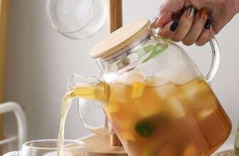 1.8L Clear Glass Teapot Stovetop Safe with Spout Filter, Bamboo Lid Sold & Delivered by Living and Home