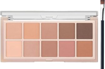 10 Colors Eyeshadow Palette,Smooth Matte Natural Nude&Brown,High Pigmented Blendable Long Lasting Waterproof Travel Size Eye Makeup Palette for Women,Includes Brushes,Safe Multi-Purpose Formula 5