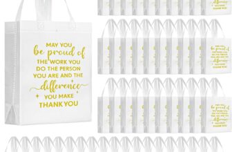 100 Pack Reusable Grocery Bags Bulk, Non-Woven Party Favor Bag Thank You Gift Bags With Handles for Graduation Wedding Birthday Business Employee Appreciation