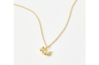 10K GOLD PLATED Hamish Scottie Dog Gold Plated Pendant Necklace