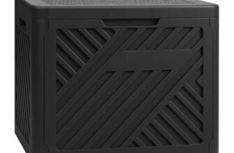 120L Black Lockable Plastic Outdoor Garden Storage Box