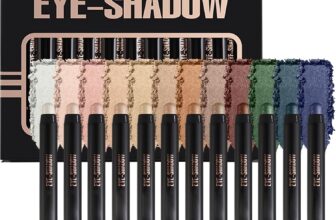 12PCS Dual-Ended Eyeshadow Pencil with Brush, Metallic Cream Shadow Stick Waterproof Long-Wear Soft Creamy Matte Shimmer Eye Shadow Pencil Sticks Set Eye Makeup for Daily Wear Date Party
